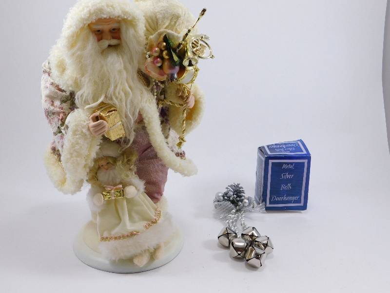 Santa Claus Figurine  Silver Door Bells