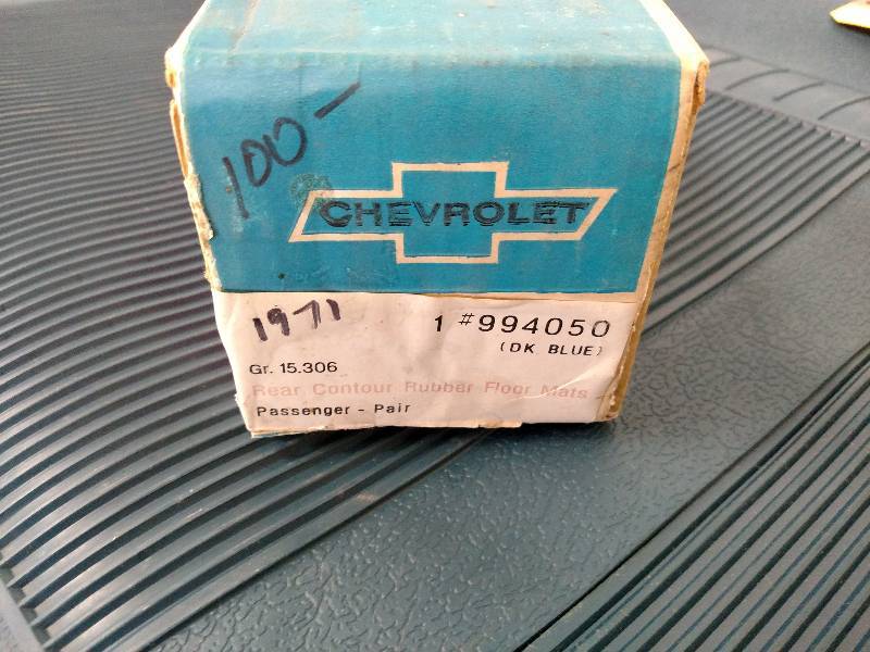 lot 147 image: 1971 Chev. Rear Rubber Floor Mats, ...