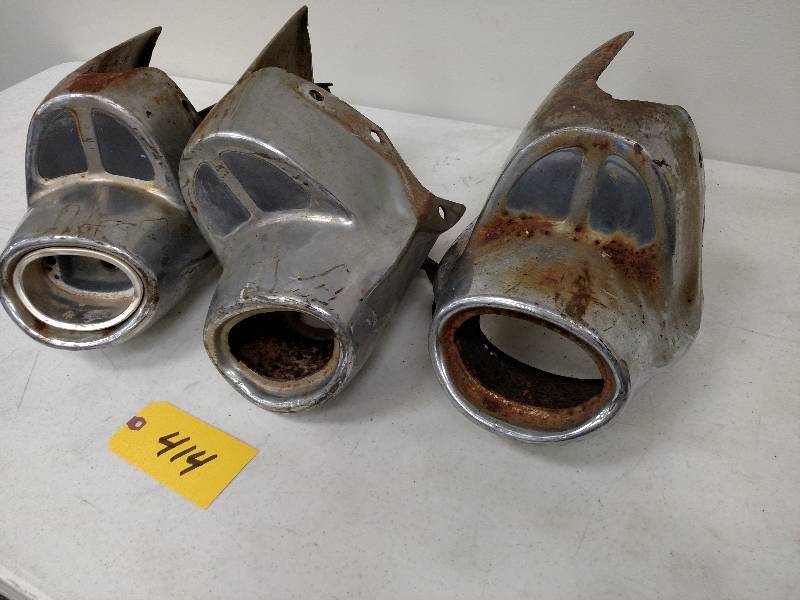 lot 414 image: (3) 57 Chev. Right Rear Bumper Ends...