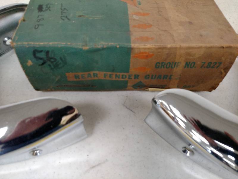 lot 476 image: Pair of 56 Chev. Rear Fender Guards...