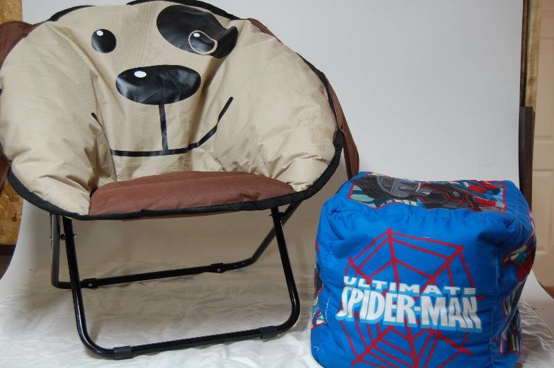 Spiderman Bean Bag and Puppy Dog Folding Chair November