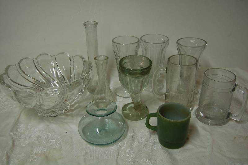 Lead Crystal Bowl and Assorted Glassware