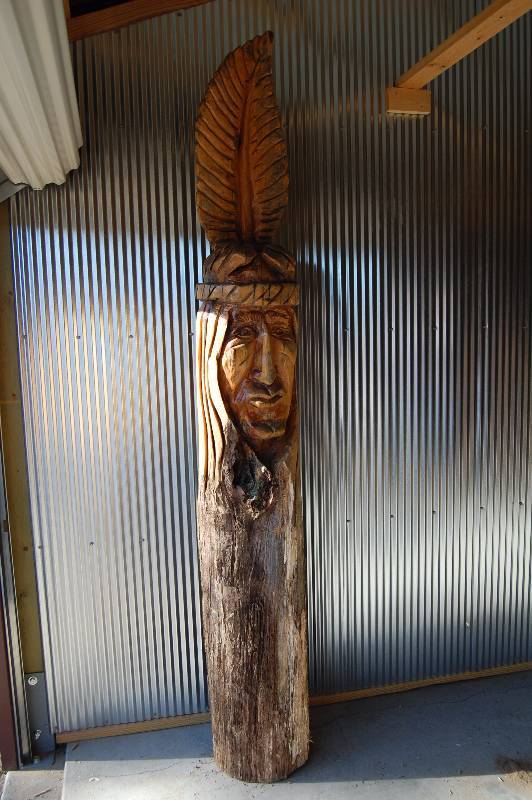Large Wooden Native American Carving