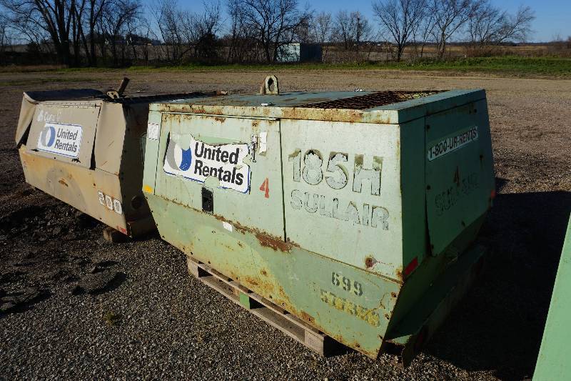 Sullair Brand Model 185HD 185 CFM Fixed Truck BedTrailer Commercial Air Compressor