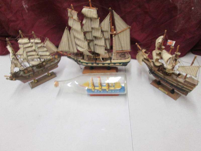 Lot of 4 Tall Ship Models...