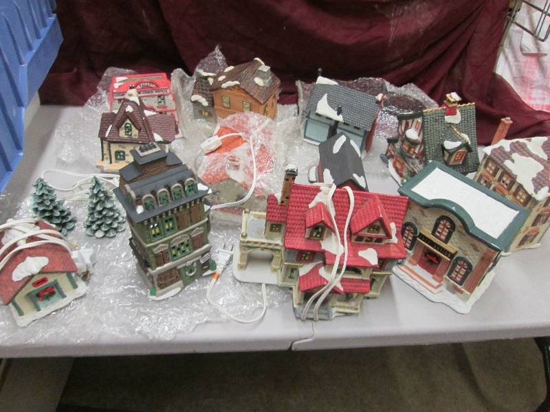 14 Piece Ceramic Christmas Village ...