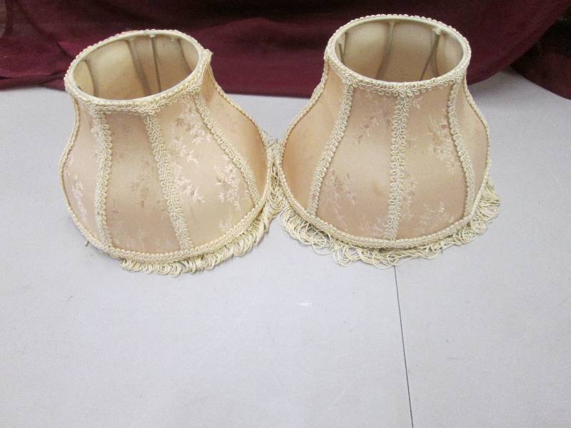 Pair of Fringed Ornate Lamp Shades...
