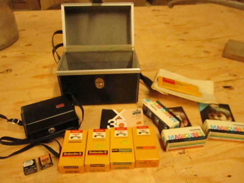 Vintage camera with film and flash...