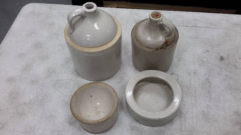 lot 20 image: Pair of water jugs and ceramics