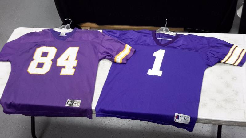 lot 32 image: Pair of Vikings jerseys