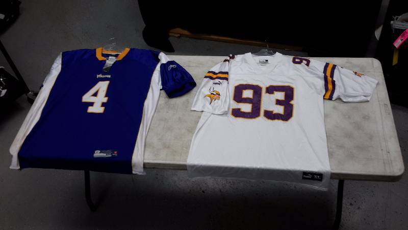 lot 33 image: Pair of Vikings jerseys