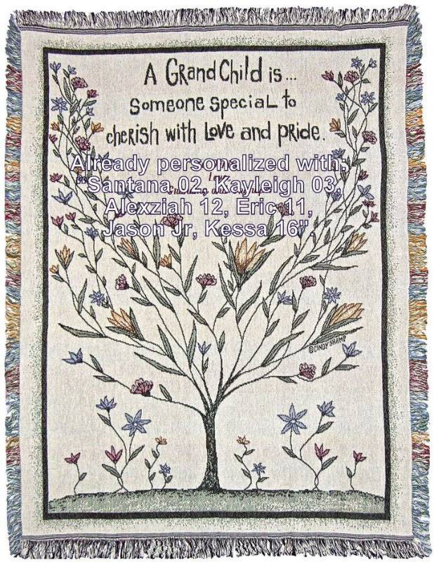 lot 33 image: Grandchild Personalized Throw - Has already been personalized