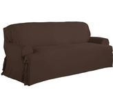 lot 35 image: Serta Relaxed Fit Cotton Duck Sofa Slipcover - Chocolate Color