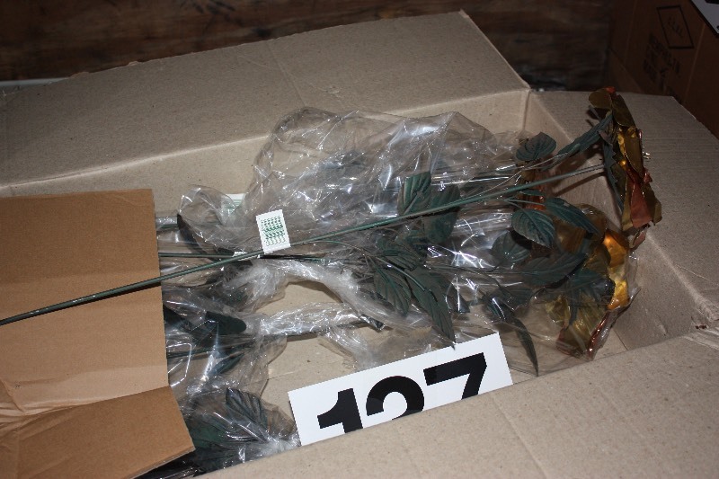 36 Large metal copper rustic roses. Decorator item.