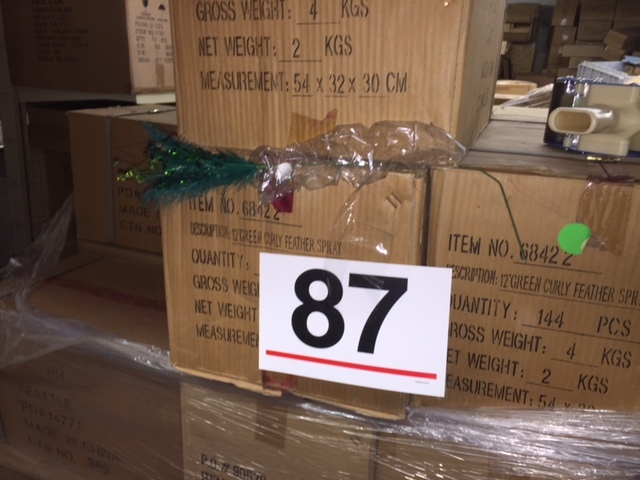 4 cases of 144 each Green feather Spray