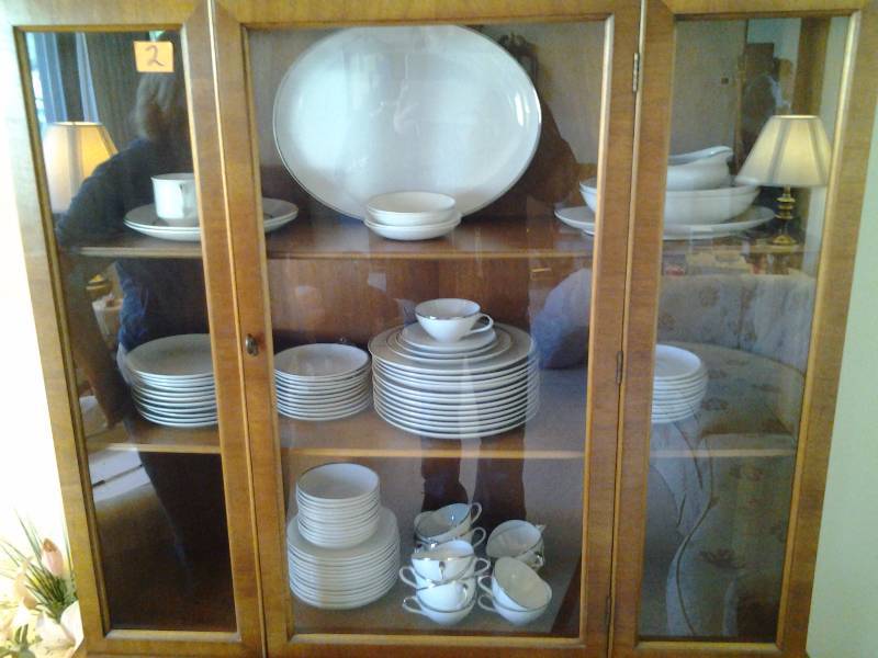 Harmony House China (White With Silver Edge) Service For 12