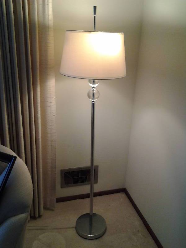Contemporary Chrome & Glass Floor Lamp