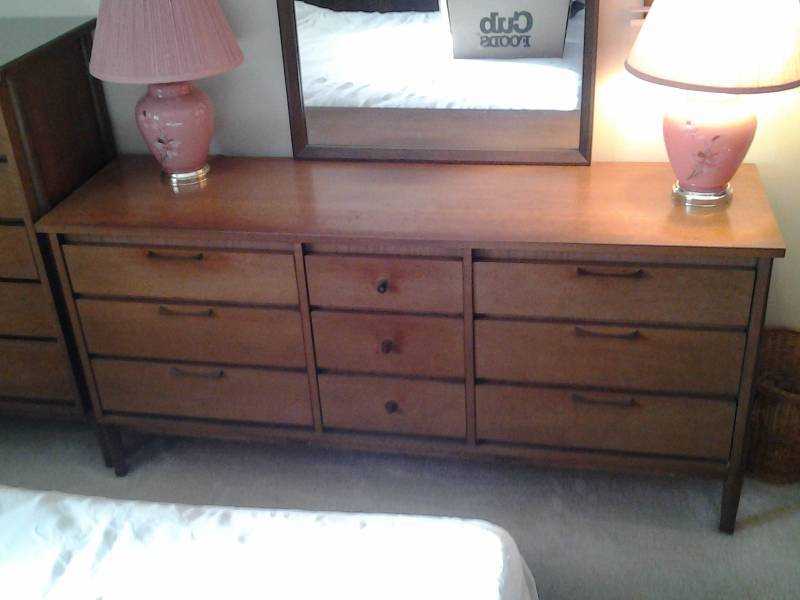 Bedroom Set By Stanley Furniture  King Size Headboard, Dresser With Mirror, Chest, Night Stand