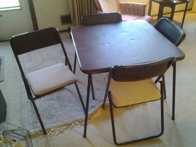Cosco Brand Folding Card Table & 4-Chairs