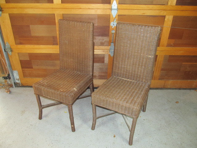 lot 5 image: Real Wicker High Back Chairs