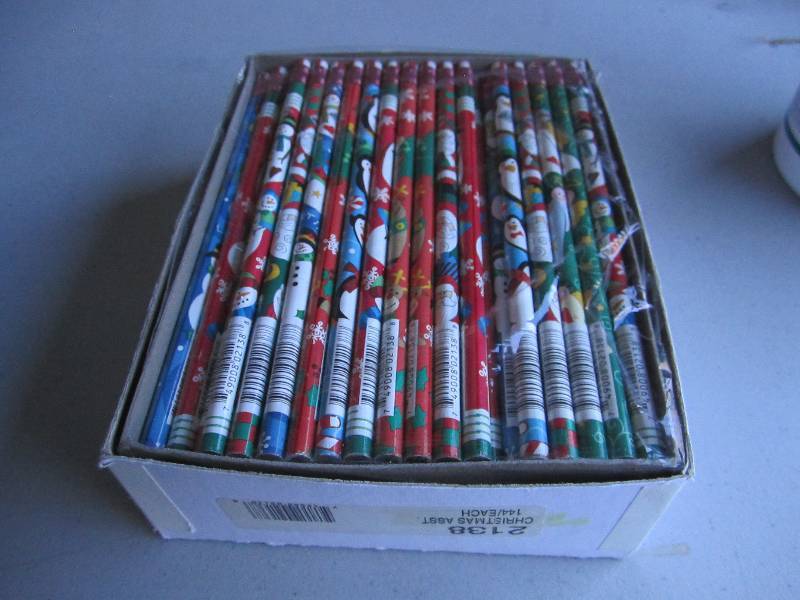 lot 55 image: Box of new Christmas pencils...