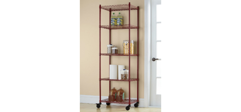 5-Shelf Metal Rolling Tower open bo...