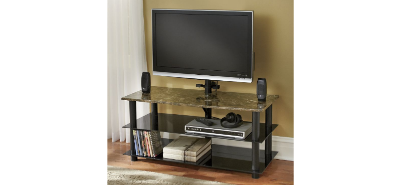Faux Marble TV Stand with Mount ope...
