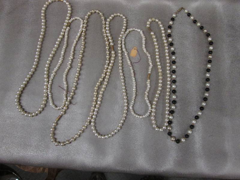 Lot of 7 Faux Pearl Necklaces...