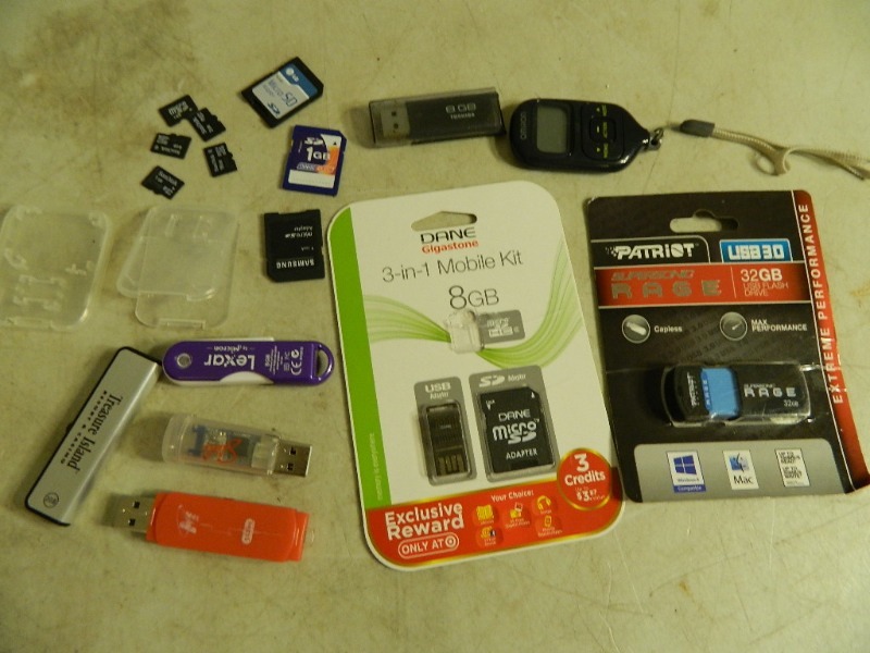 lot 123 image: Memory Cards, USB Sticks, and More