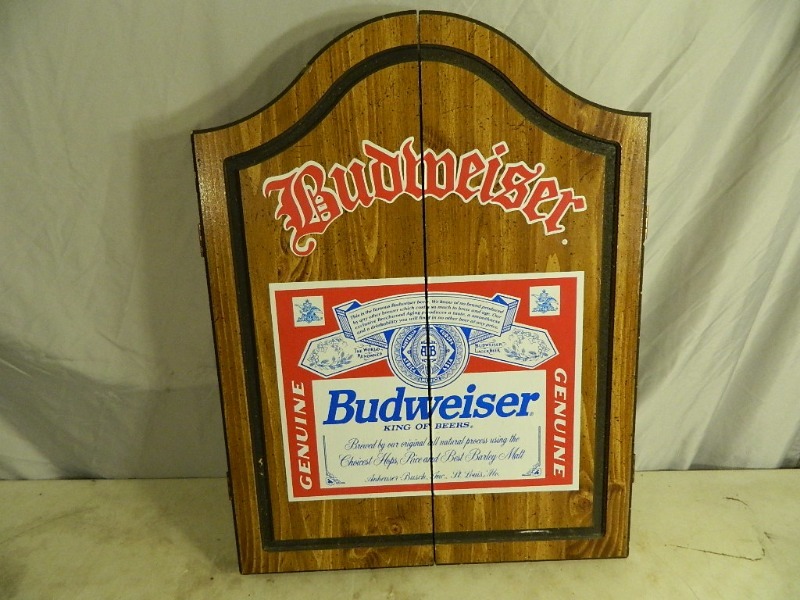 Vintage Budweiser Dartboard Cabinet Tools Machinist Tools