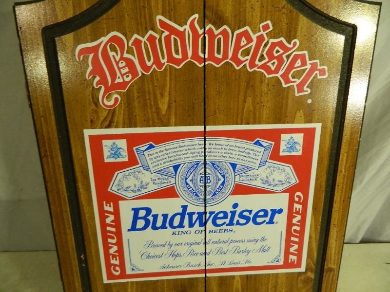 Vintage Budweiser Dartboard Cabinet Tools Machinist Tools