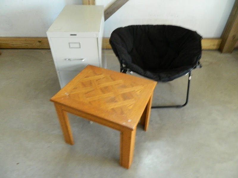 lot 166 image: File Cabinet, Chair, End Table