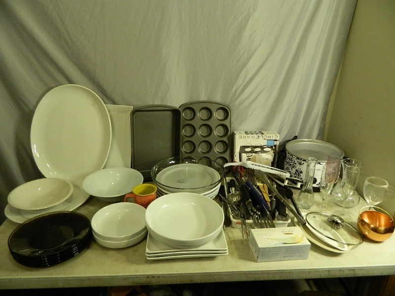 lot 227 image: Dishes, Stemware, Large Platter, and More