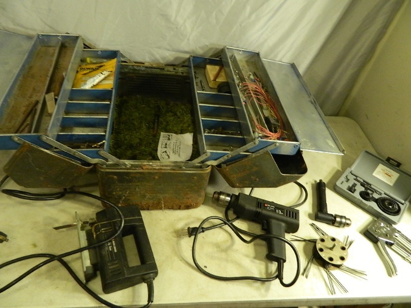 lot 85 image: Toolbox, Jigsaw, Drill, and More