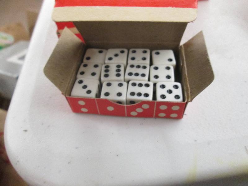 19 boxes of 12 white dice 12 of t...