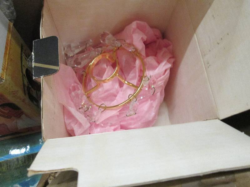 box of art ware a covered wagon wit...