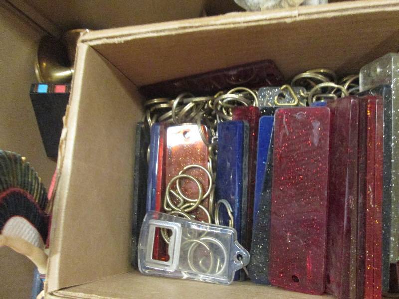 box of brass candle holders egyptia...