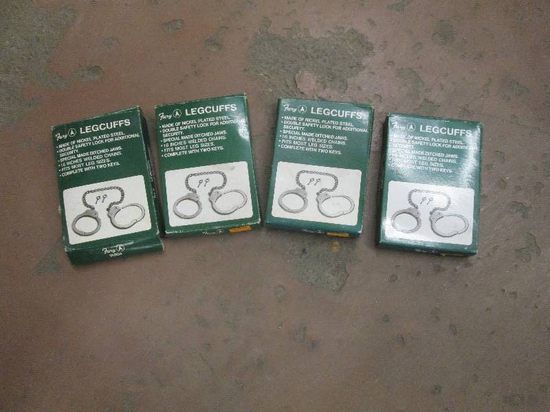 4 packages of legcuffs with keys ma...