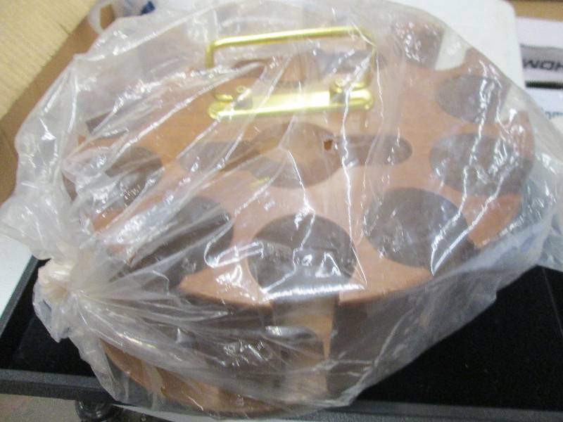 big wood rotating poker chip holder...