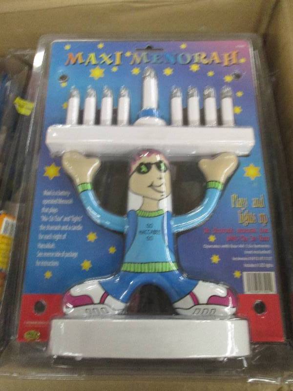 10 maxi menorah and 5 boxes of chan...