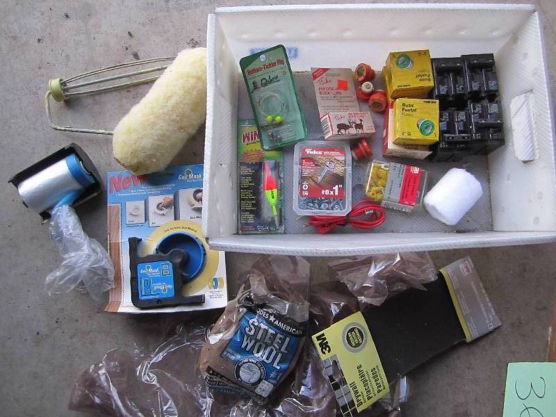lot 37 image: Lot of paint electrical and fishing...