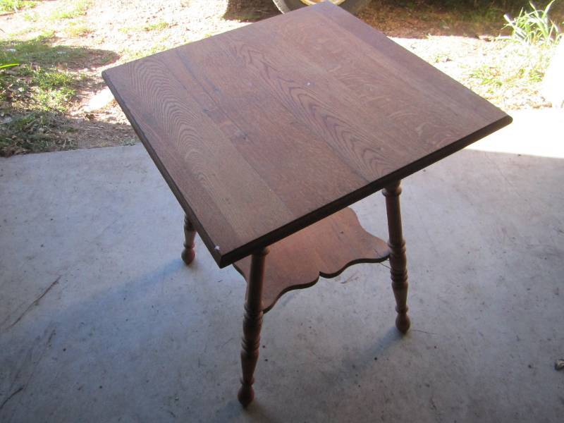 lot 60 image: All wood table 2 x 2 foot top...