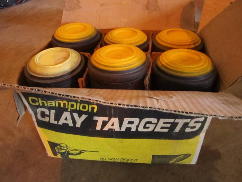 lot 12 image: Box of clay targets...