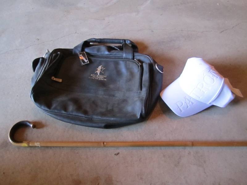 lot 88 image: New Patron cap, travel bag and vint...