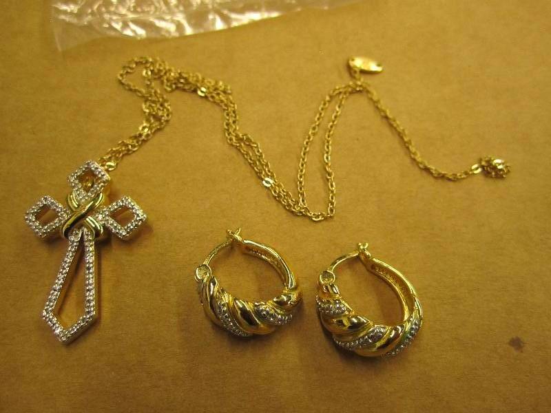 lot 139 image: Earrings and necklace...