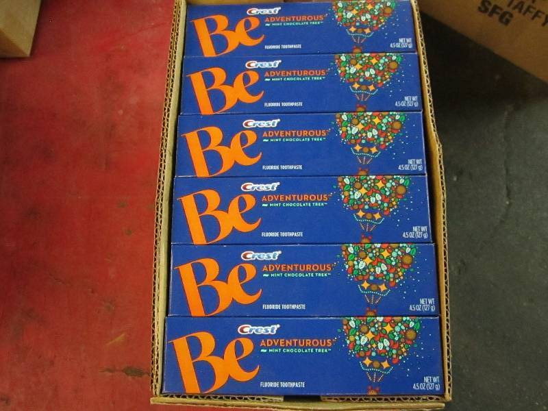 lot 252 image: 24 tubesof  Crest mint chocolate tr...