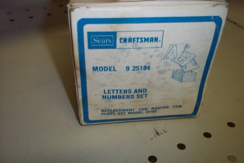 Craftsman Numbers and letters set for router