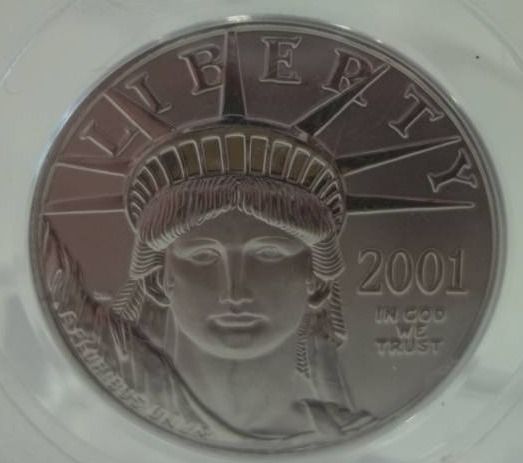 Platinum $50 2001 Eagle MS 68 12 oz. Platinum .9999
