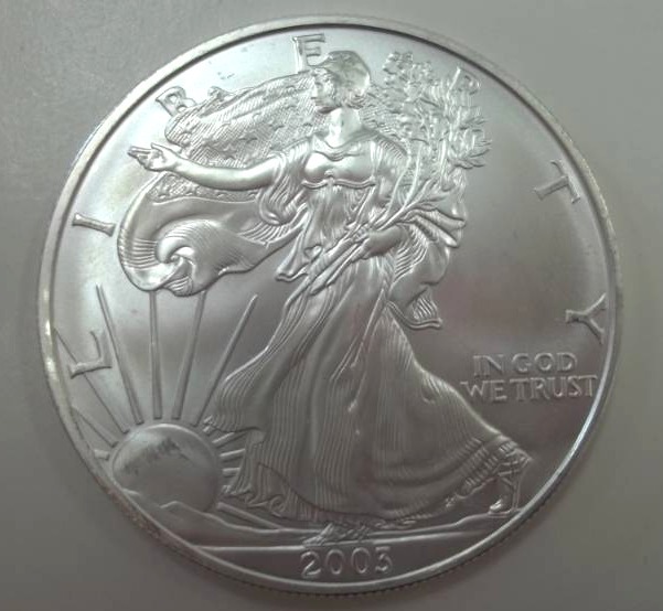 Silver American Eagle 1 Oz. Fine Silver Year 2003 Coin