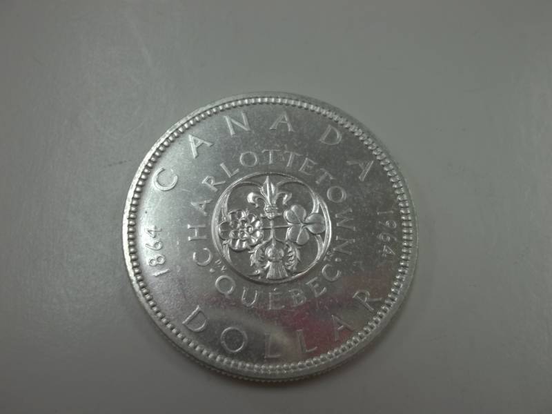 1964 CANADA SILVER DOLLAR COIN- CANADIAN CENTENNIAL SILVER COIN 80% Silver